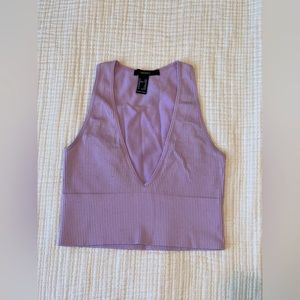 Forever 21 mauve colored low v cut crop top
